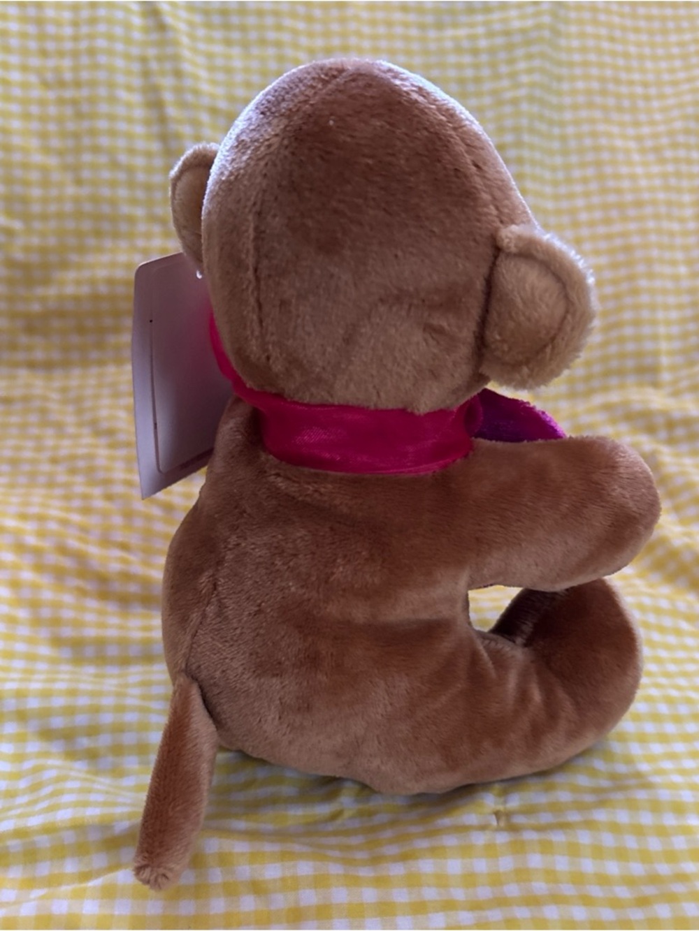Plush Brown Monkey 'Hug Me' Stuffed Animal - Pink Heart Accessory pic frame - Picture 4 of 16